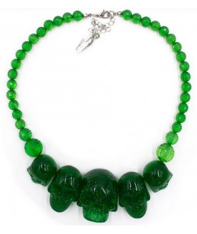 Collier Tête de Mort Vert...