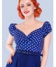 Top à pois Bleu Rita Lindy Bop