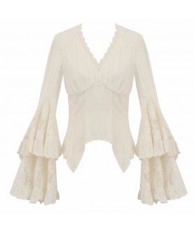 Top dentelle Steampunk Ivoire